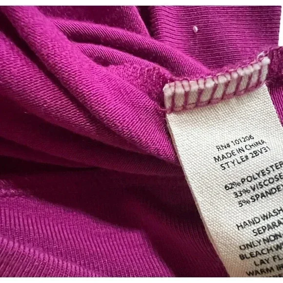 Soft Surroundings Knit Top Asymmetric Draped Pink Size Large long sleeves - Picture 8 of 8